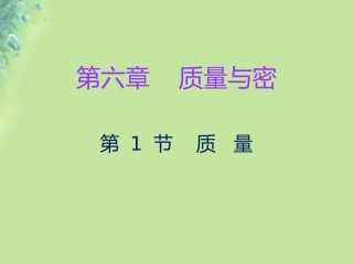 秋八年级物理上册 第六章 第1节 质量习题课件 (新版)新人教版 课件