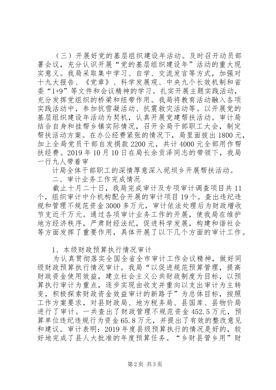 XX年审计局工作总结及XX年工作安排 _第2页