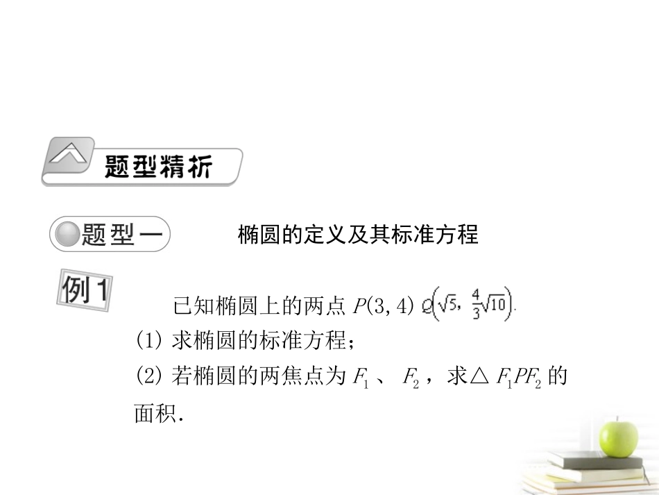 高考数学总复习 第十单元 第五节 椭圆课件_第2页