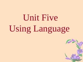 高二英语Unit5 Using language课件