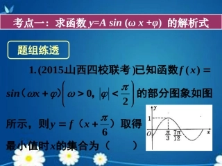 高考数学一轮复习 第三章 第四节 函数yAsin(ωxφ)的图象及三角函数模型的简单应用课件 理 课件
