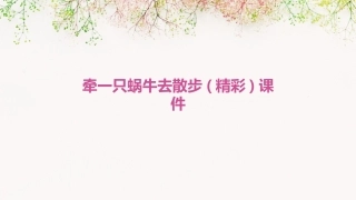 牵一只蜗牛去散步(精彩)课件