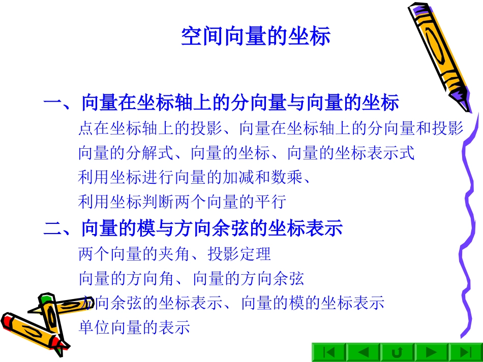 高中数学：31(空间向量坐标)课件(苏教版选修2-1) 课件_第1页