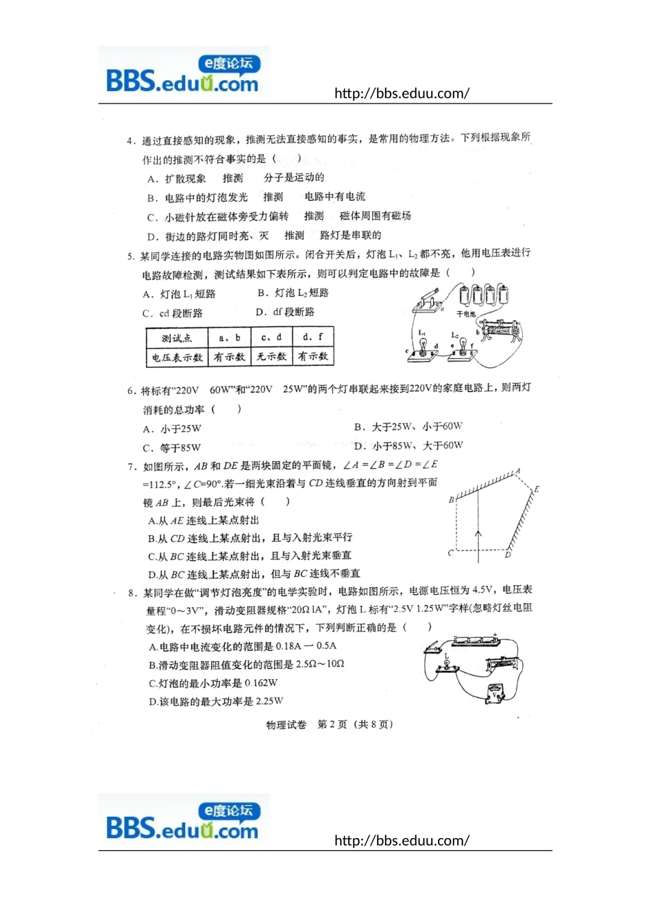 2011合肥一中自主招生物理试题_第2页