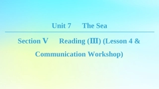 高中英语 Unit 7 The Sea Section Ⅴ Reading Ⅲ Lesson 4  Communication Workshop课件 北师大版必修3 课件