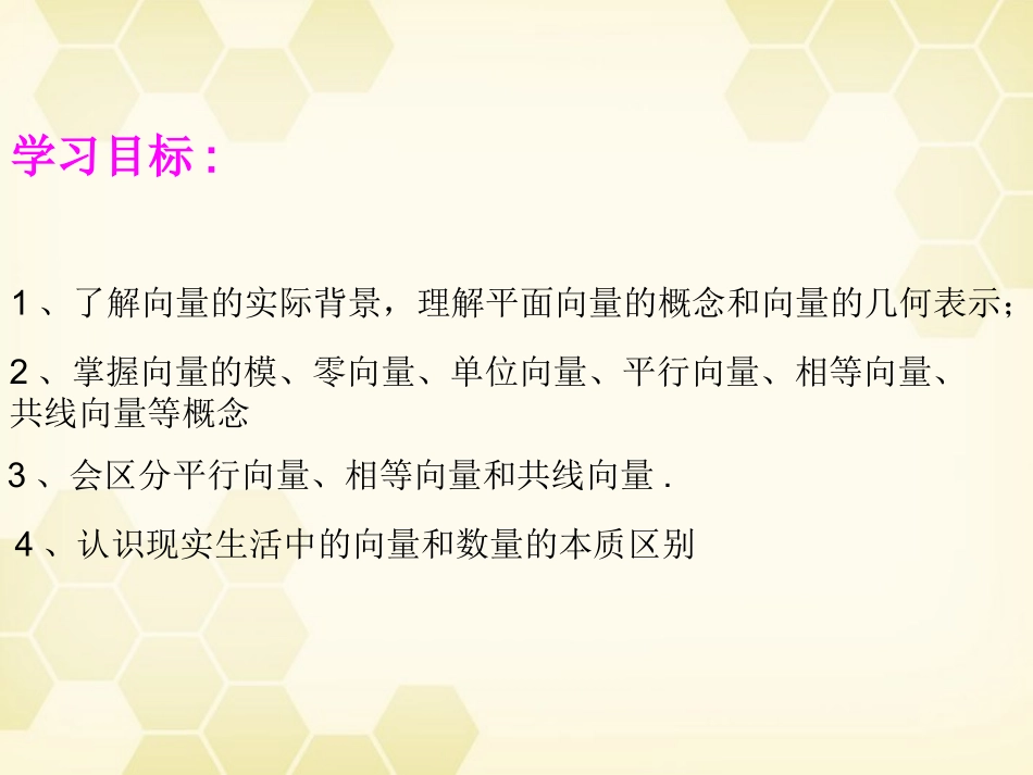 高中数学(平面向量的实际背景及基本概念)课件28 新人教A版必修4 课件_第2页