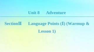 高中英语 Unit 8 Adventure Section Ⅱ Language Points Ⅰ Warm up  Lesson 1课件 北师大版必修3 课件