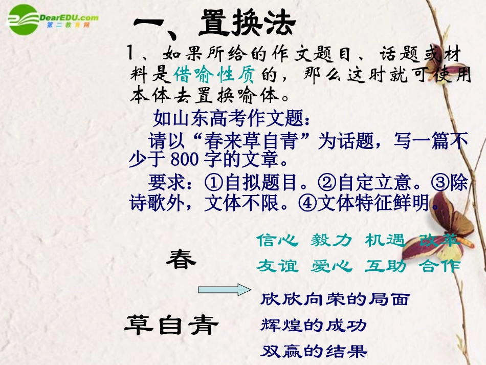 高考语文 六把金钥匙-打开高考作文思路考点复习课件_第3页