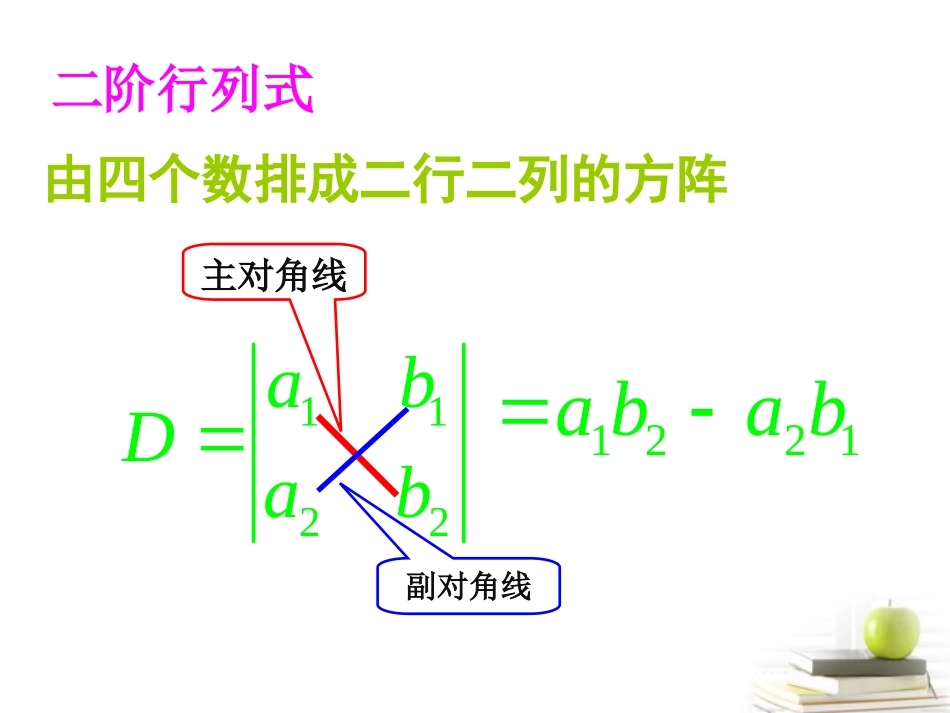 高二数学上册 9.4(三阶行列式)课件(1) 沪教版 课件_第2页