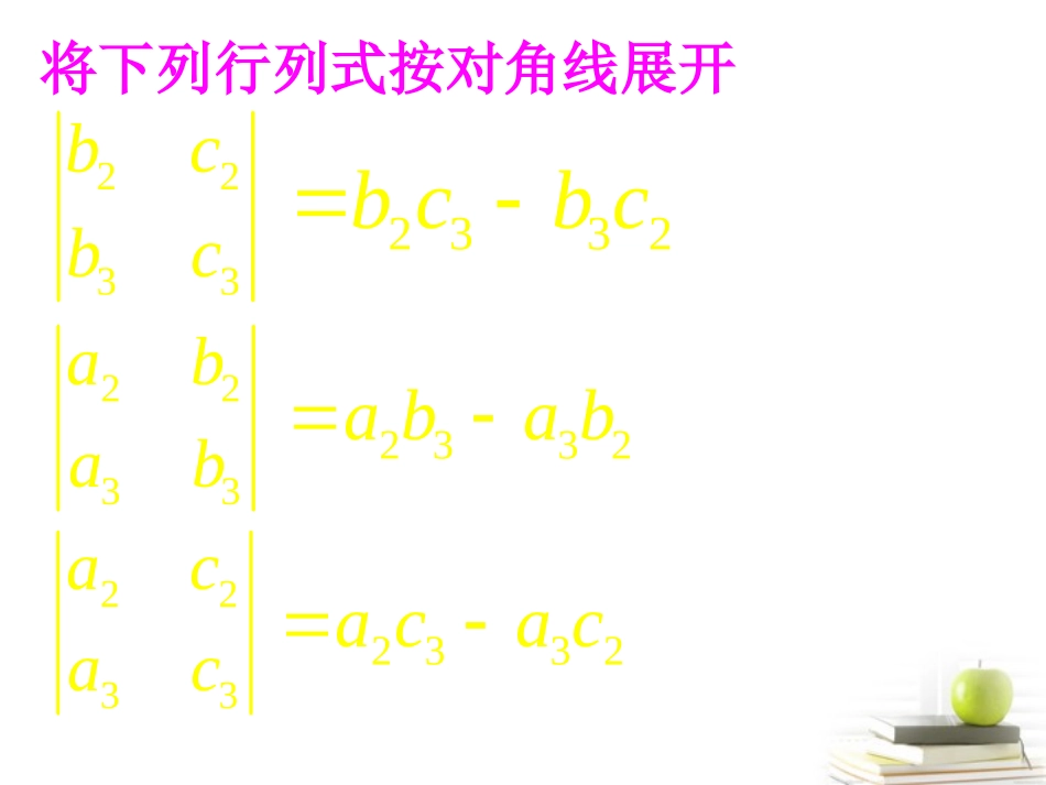 高二数学上册 9.4(三阶行列式)课件(1) 沪教版 课件_第3页