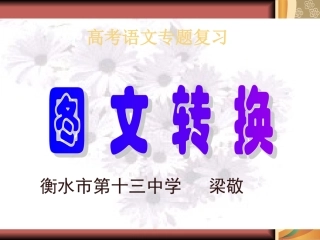高考语文专题复习课件：图文转换 课件