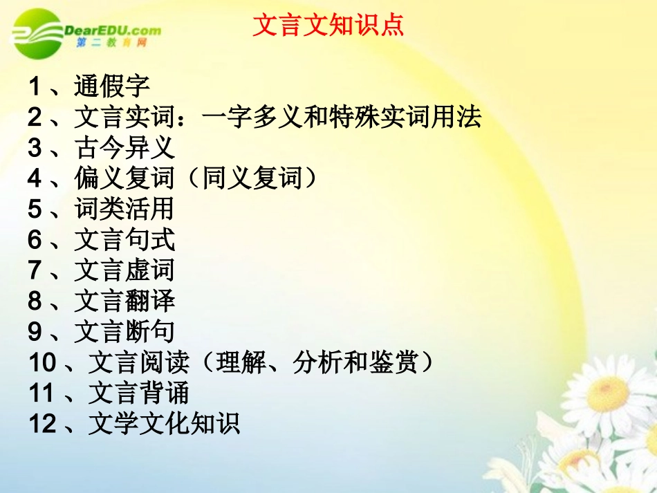 高考语文 古诗文复习课件 新人教版 课件_第2页