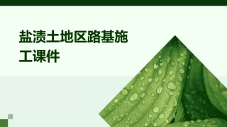 盐渍土地区路基施工课件