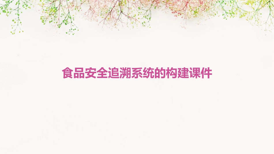 食品安全追溯系统的构建课件_第1页