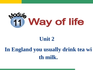外研版八上Module_11_Way_of_life_Unit_2_In_England__you_usually_drink_tea_with_milk