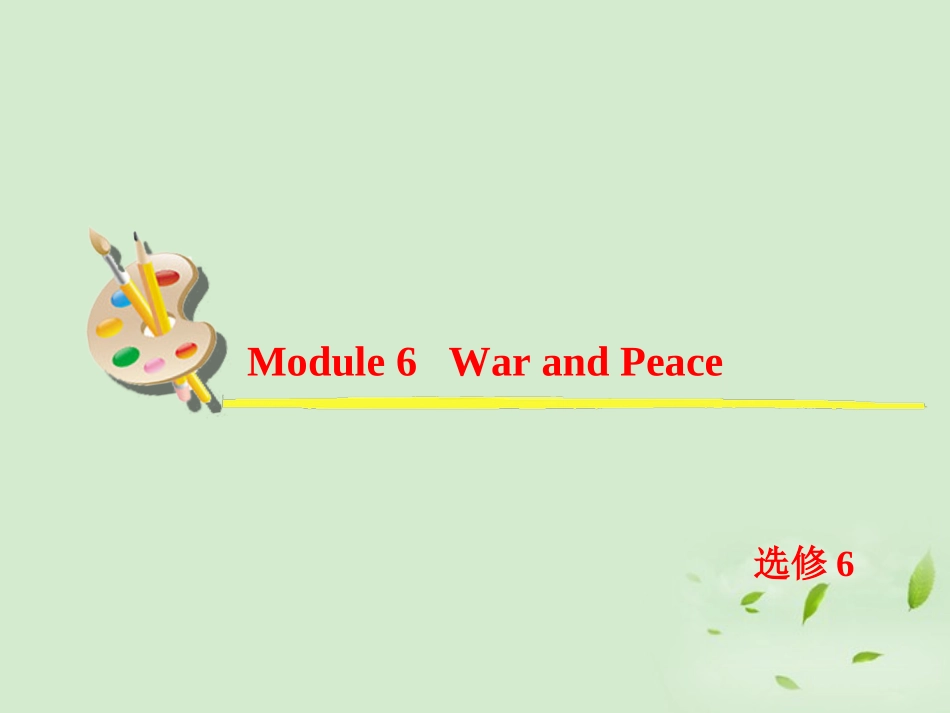 高考英语一轮复习 Module6 War and Peace课件 外研版选修6 课件_第2页