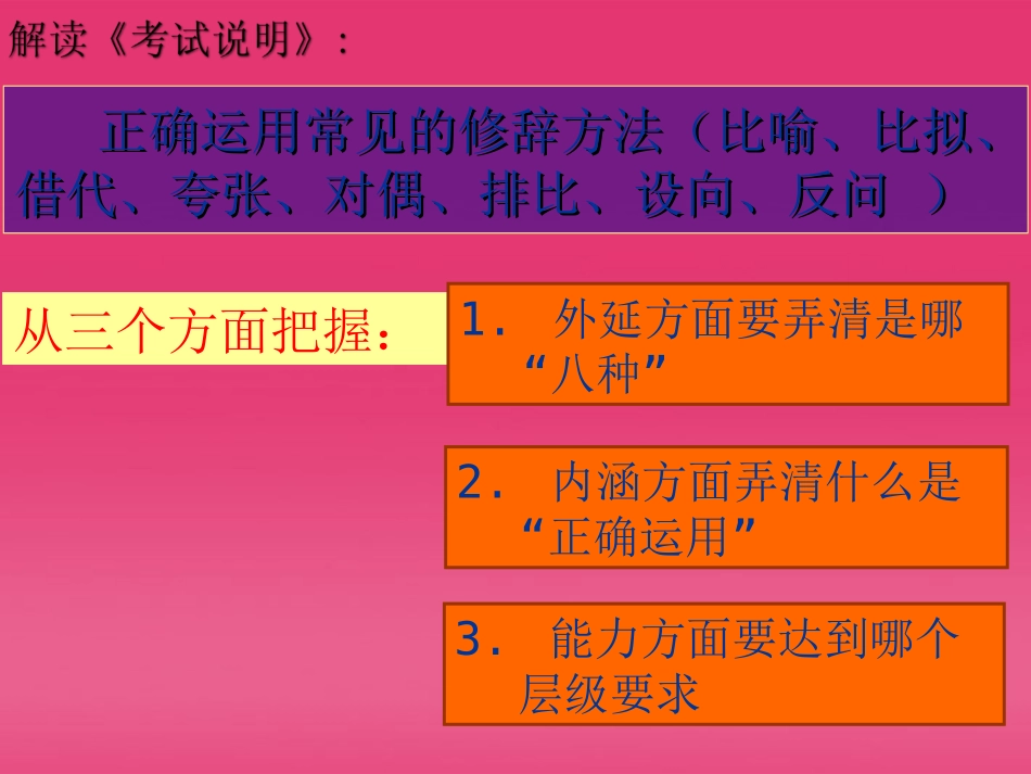 高三语文 正确运用常见的修辞方法课件_第2页