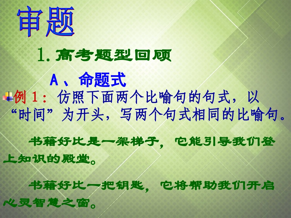 高中语文仿写句式复习课件新人教版必修1 课件_第2页