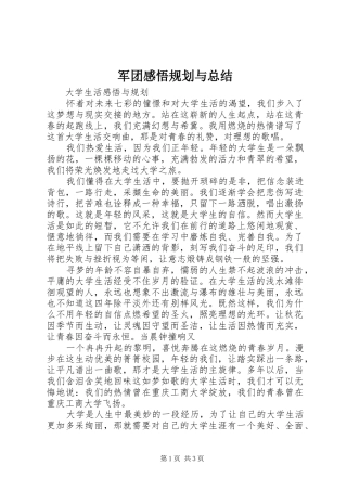 军团感悟规划与总结 