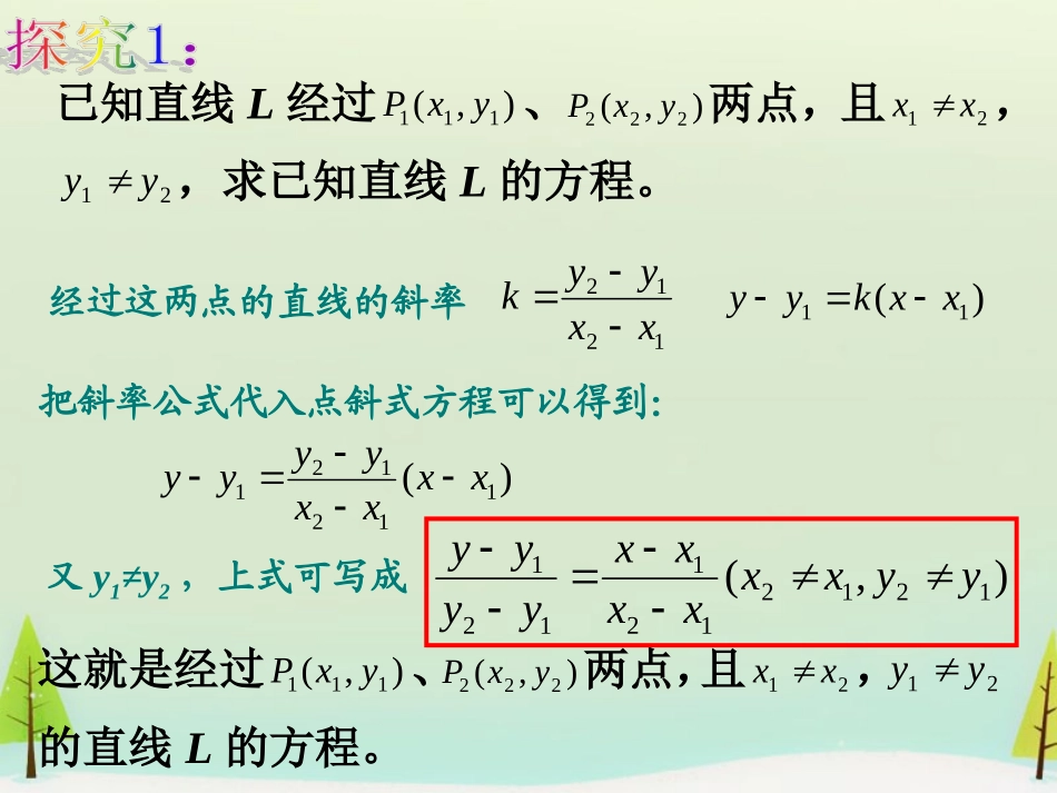 高中数学 322直线的两点式方程课件 新人教版必修2 课件_第3页