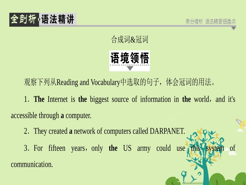 高中英语 Module 6 The Internet and Telecommunications Section Ⅳ Grammar  Writing课件 外研版必修1 课件_第2页