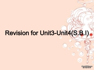 高三英语首轮复习系列Revision for Unit3-Unit4SBI新课标 人教版 课件