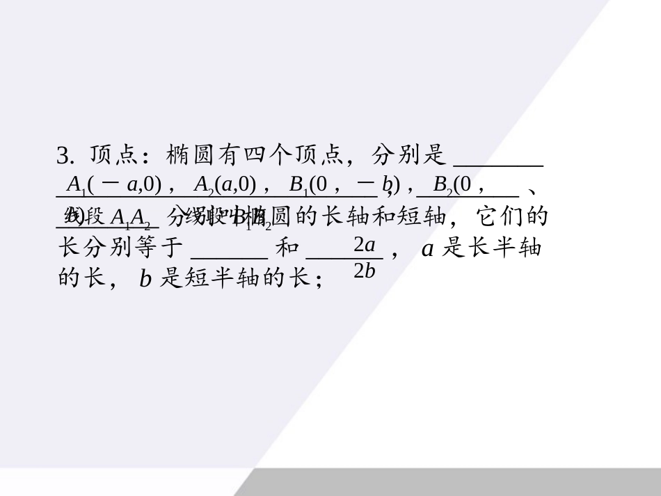 高考数学总复习 第9单元第2节 椭圆2课件 文 苏教版 课件_第3页