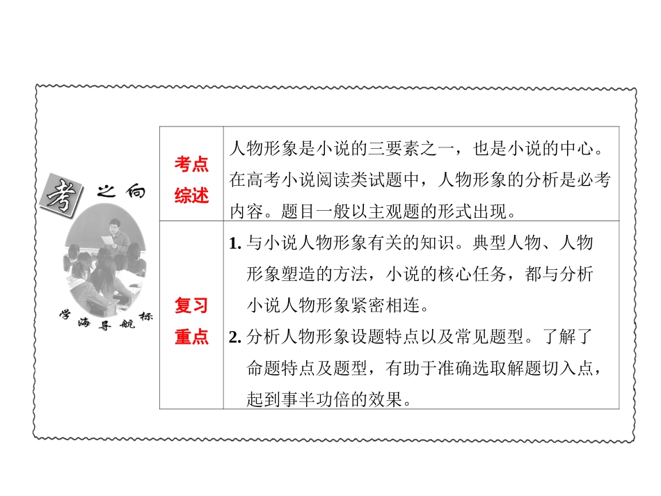 高考语文一轮复习 人物形象复习课件_第2页