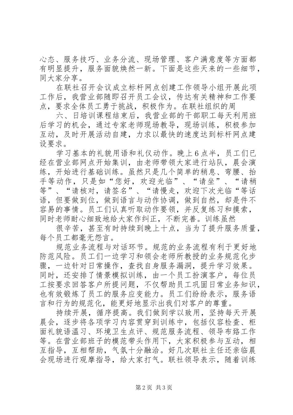标杆网点零售主管行长工作计划 _第2页