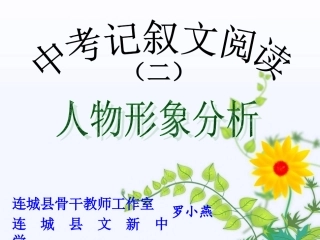 中考阅读复习——人物形象分析