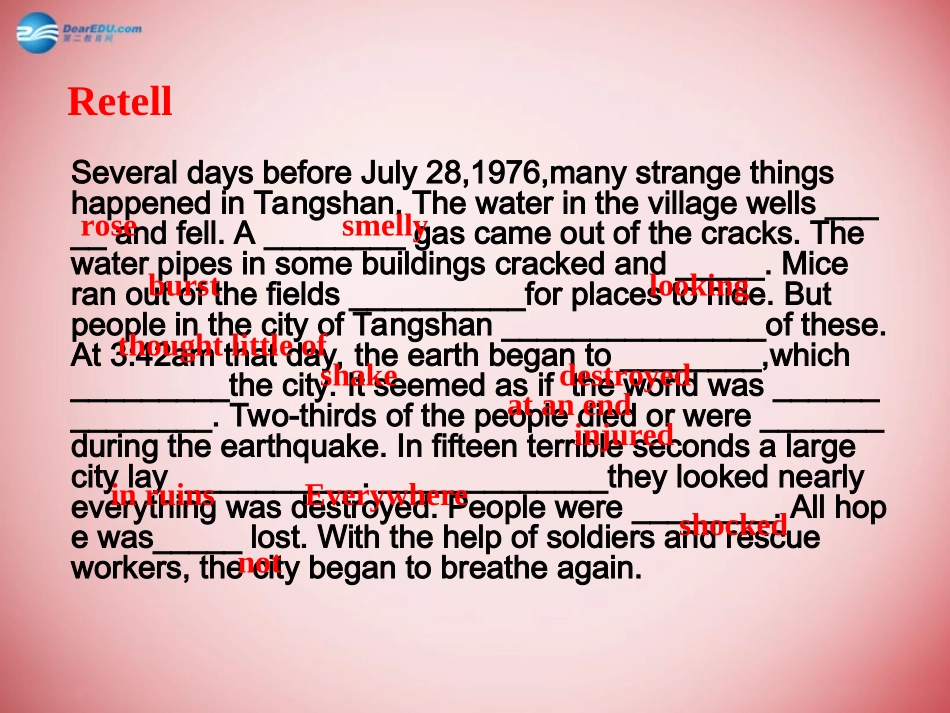 高中英语 Unit4 Earthquakes课件 新人教版必修1 课件_第2页