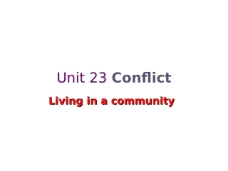 高二英语 (Conflict)1 课件北师大版 课件