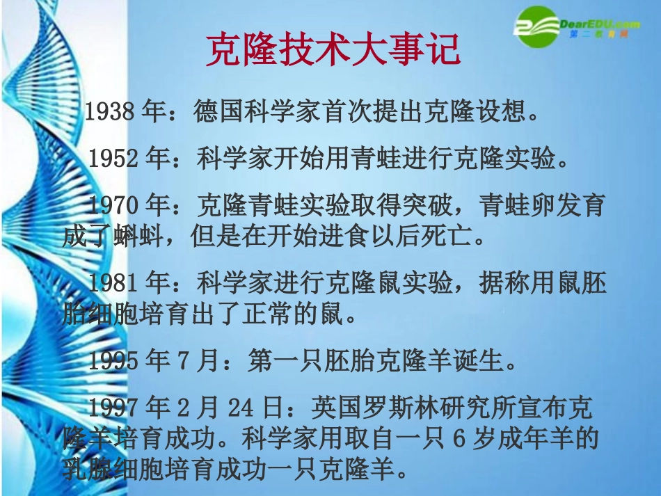 江苏地区八年级语文上册 第28课(奇妙的克隆)课件 苏教版 课件_第3页