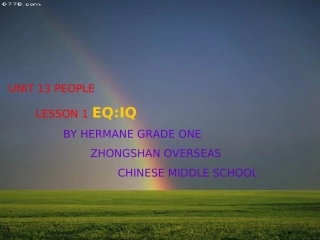 高中英语 Unit13 Lesson1(People)EQ IQ课件5 北师大版必修5 课件