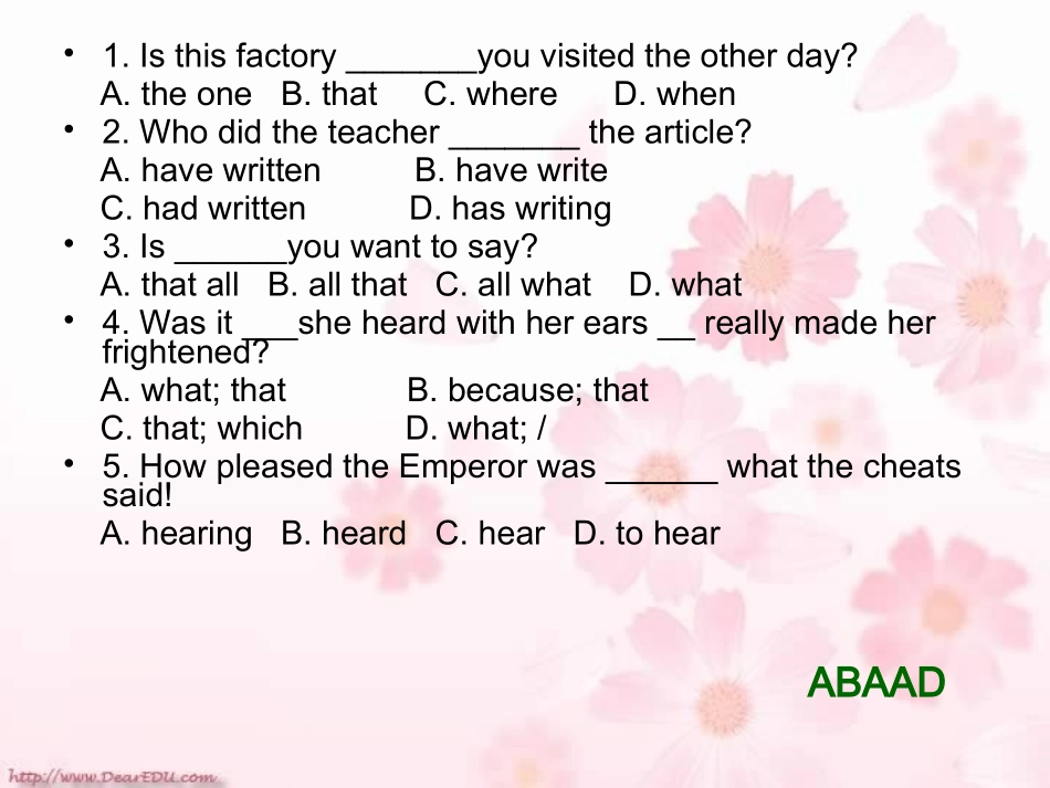 高考英语单选题解题方法指导 排除思维定势 人教版 试题_第3页