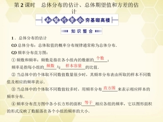 高考数学总复习 12.2总体分布的估计、总体期望值和方差的估课件 文 大纲人教版 课件