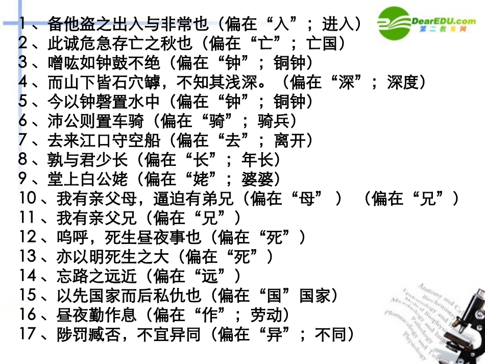 高考语文第一轮复习 文言文实词复习课件_第3页