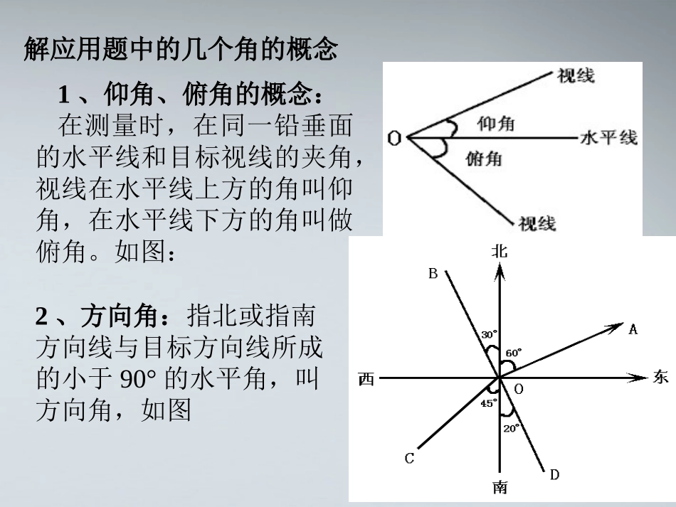 高中数学(解三角形的实际应用举例)课件1 北师大版必修4 课件_第2页