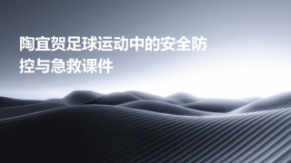 陶宜贺足球运动中的安全防控与急救课件