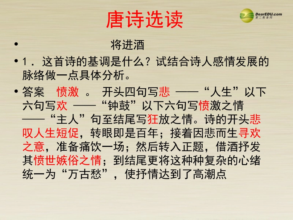高二语文 唐诗选读课件 华东师大版 课件_第1页