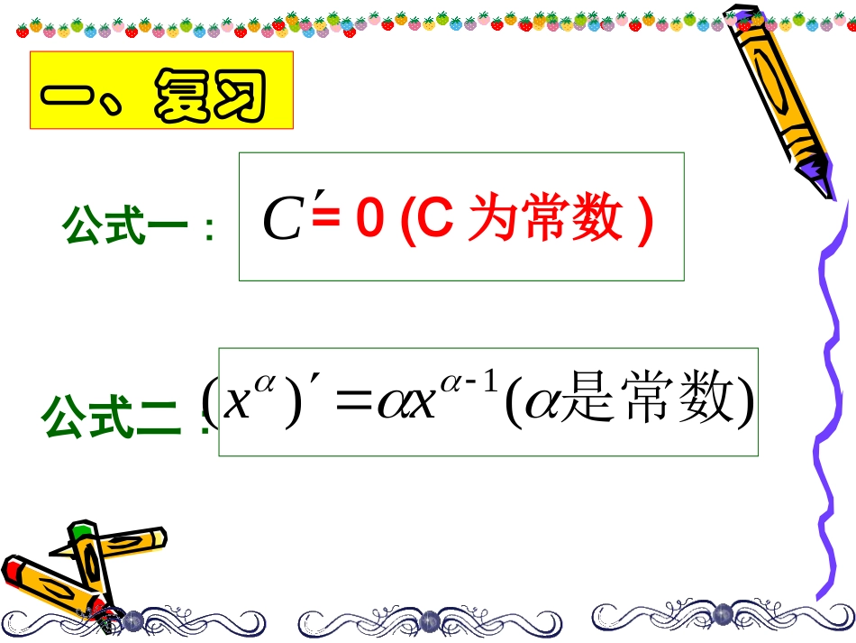 高中数学 常见函数的导数2课件苏教版选修1-1 课件_第2页
