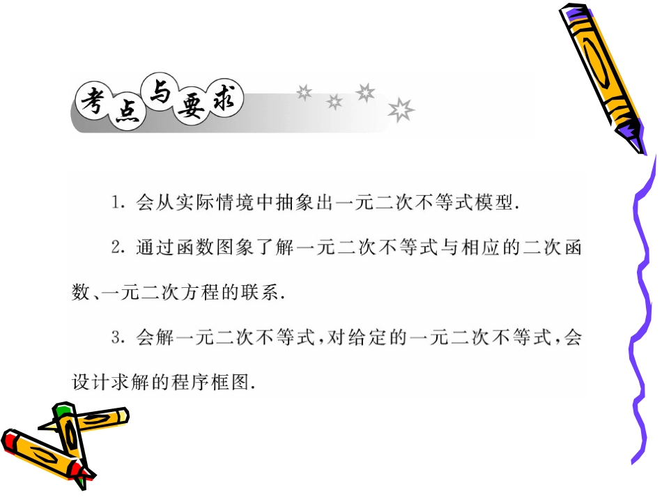 高三数学第一轮复习课件(人教版)：第4章 第2讲 一元二次不等式及其解法 课件_第2页