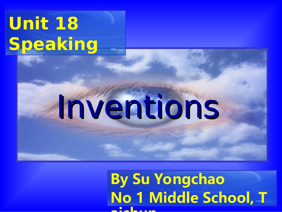 高二英语Unit18 speaking 人教版 课件_第1页