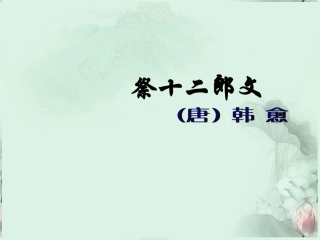 福建省泉州一中高二语文 祭十二郎文课件 新人教版 课件