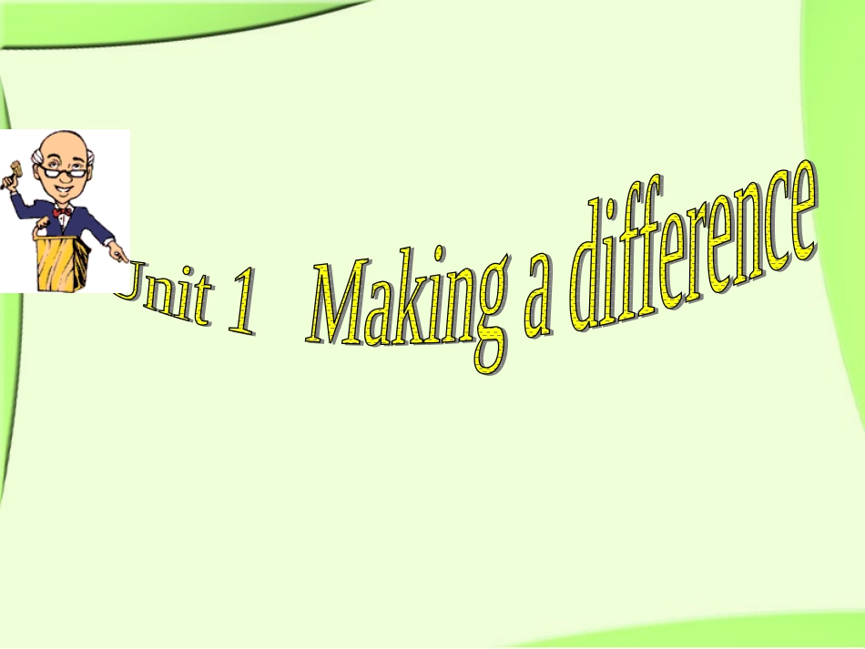 高中英语第二册Unit1 Making a difference--language point1ppt 课件_第1页