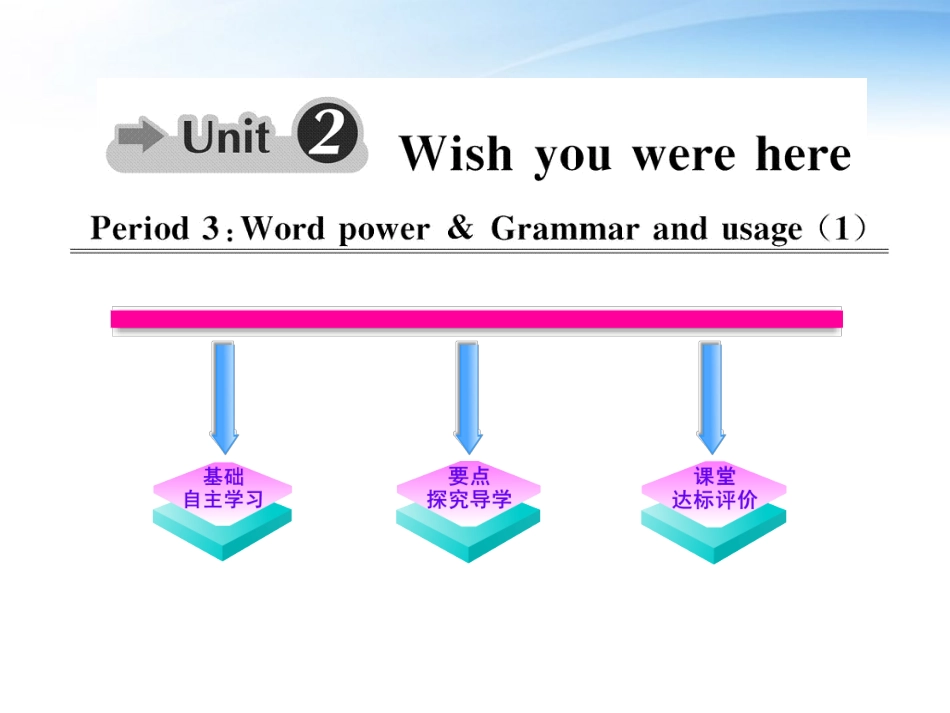 高中英语 Unit2(Wish you were here)Period3课时讲练通课件 译林牛津版必修2 课件_第1页