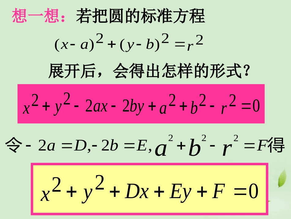 湖南省桃江四中高二数学(4.1.2 圆的一般方程)课件_第3页