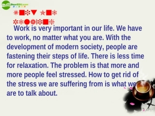 高中英语 Unit1(lifestyles)Lesson2 Relaxing课件7 北师大版必修1 课件