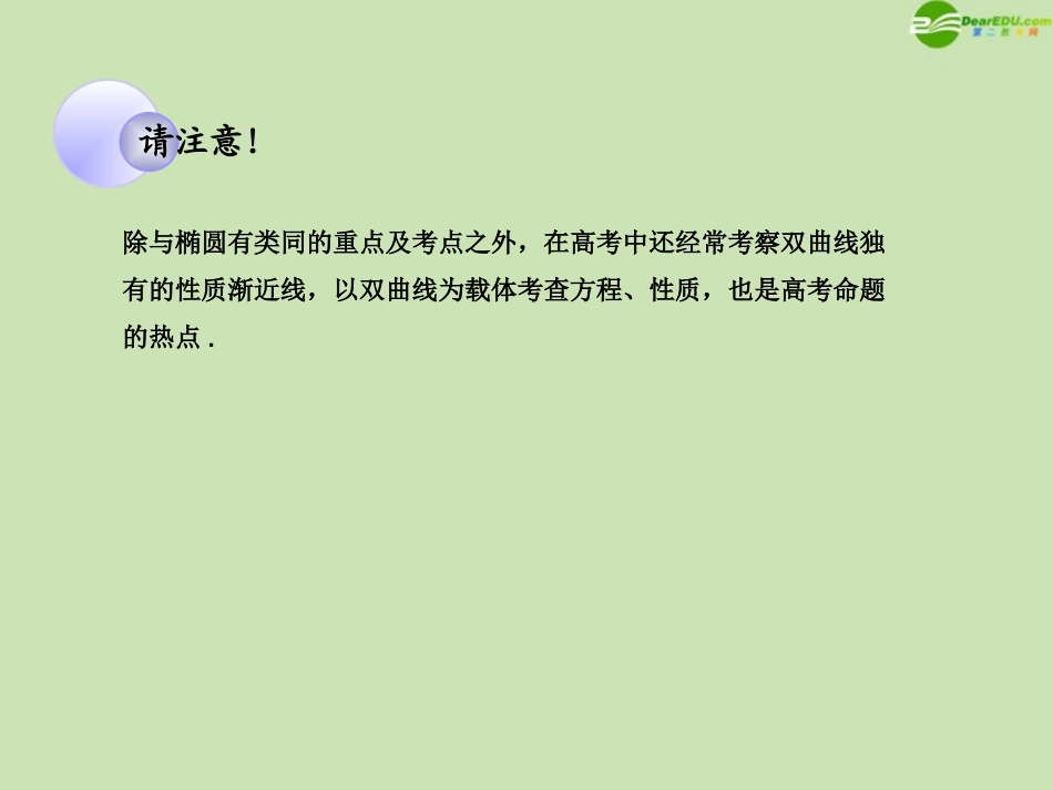 高考数学一轮复习 双曲线调研课件 文 新人教A版 课件_第3页