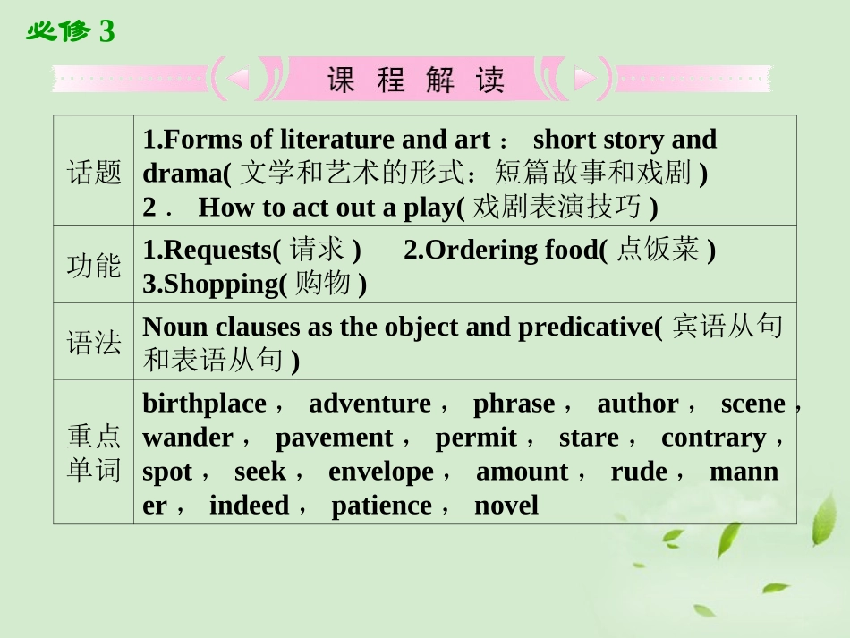 高考英语一轮复习 Unit3 The Million Pound Bank Note课件 新人教版必修3_第2页